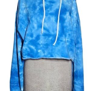 Fashion Nova Blue Tie Dye Cropped Hoodie